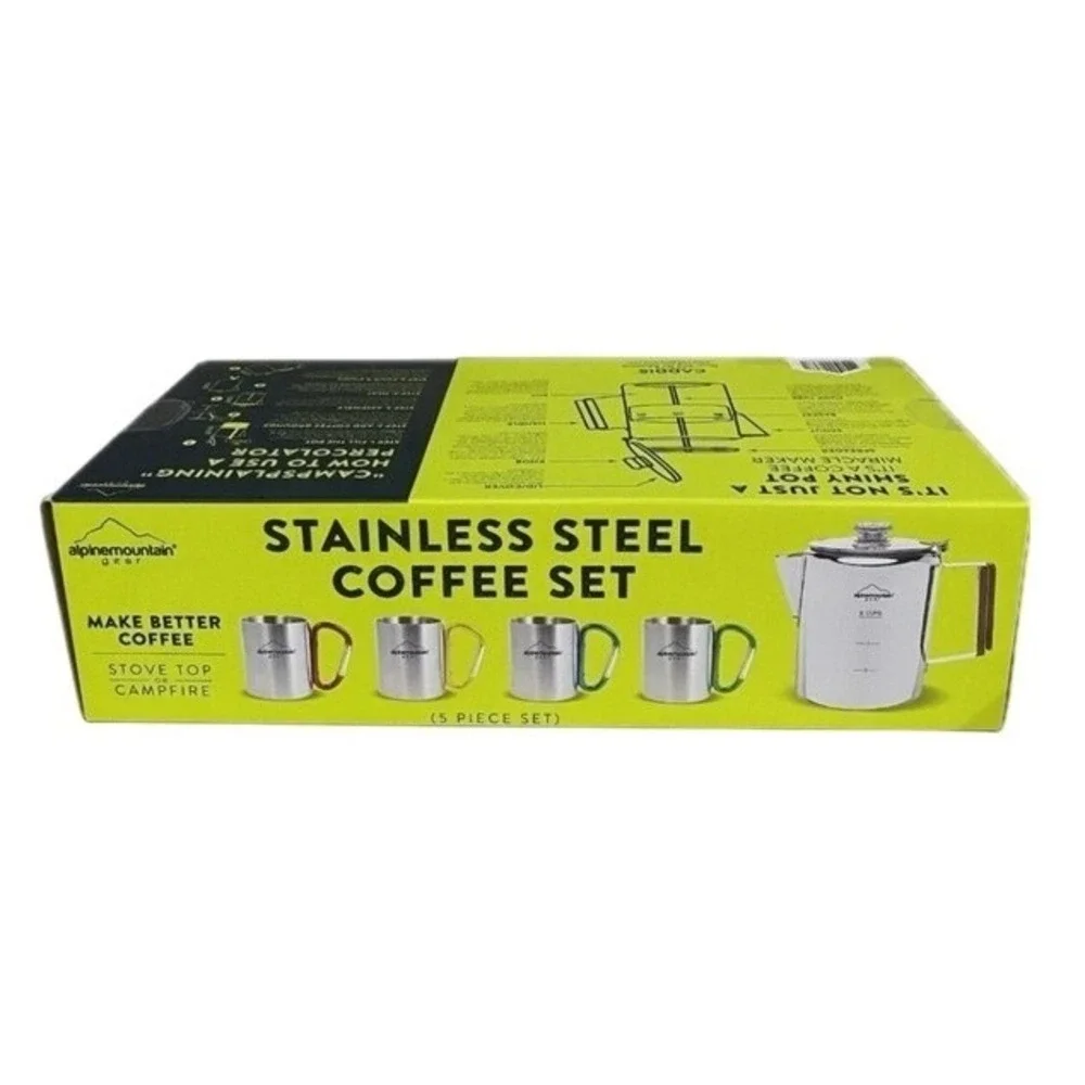 Alpine‎ Mountain Gear 5-piece Stainless Steel Coffee Set New In Packaging!